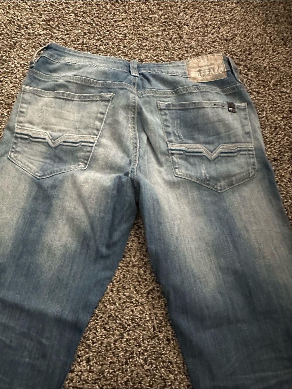 Buffalo David Bitton Men's Faded Blue Relaxed Jeans